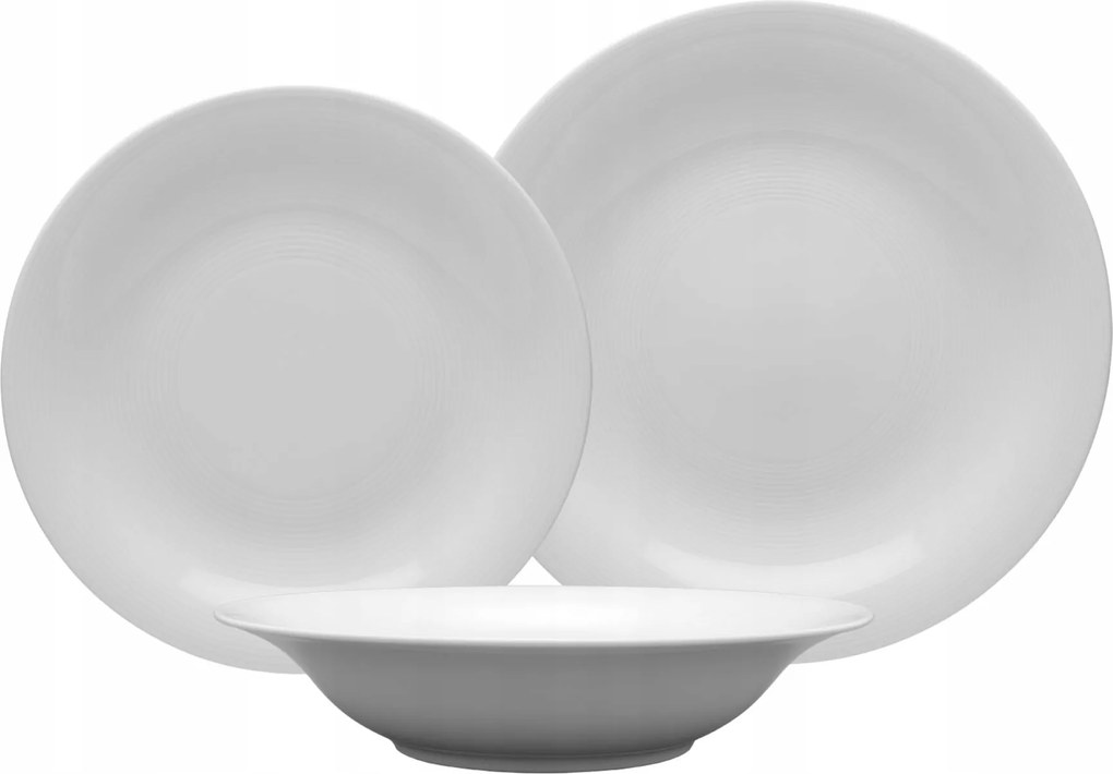 Lubiana Tiago Étkezőkészlet 6 Személyre, Fehér Tányérszett 18 részes