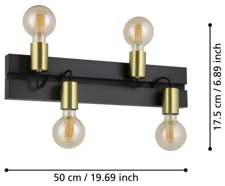 Eglo 900509 - Mennyezeti lámpa MACCHIONE 4xE27/10W/230V