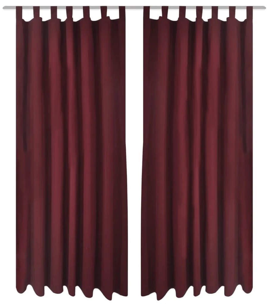 2 db bordó mikroszatén függöny 140 x 175 cm