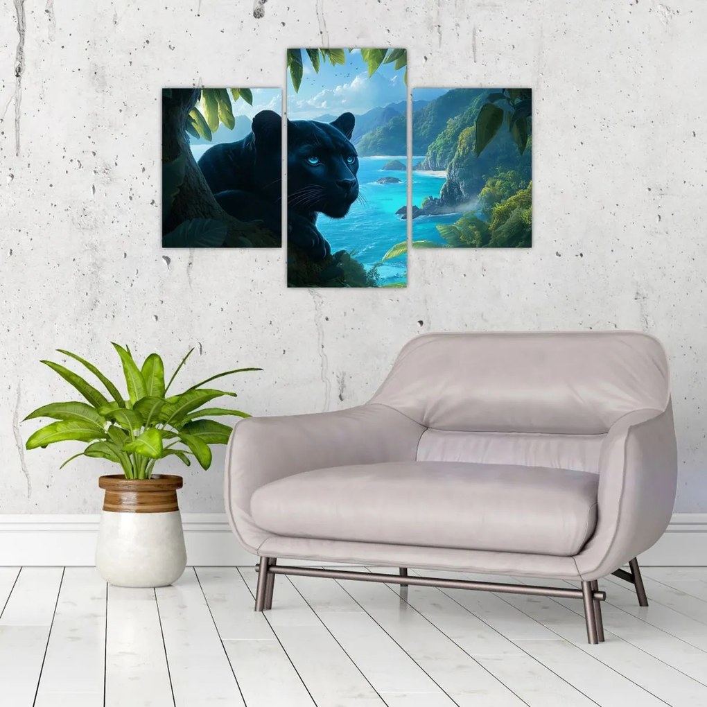 Kép - Fekete párduc a dzsungelben (90x60 cm)