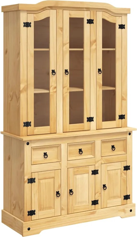 vidaXL Corona barna tömör mexikói fenyő magasszekrény 112x43x196 cm