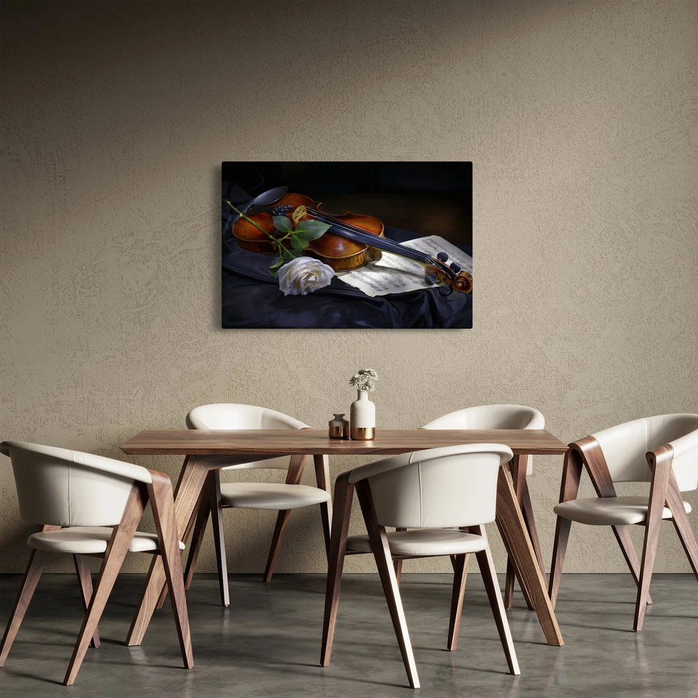 Kép - Rózsa és hegedű (90x60 cm)