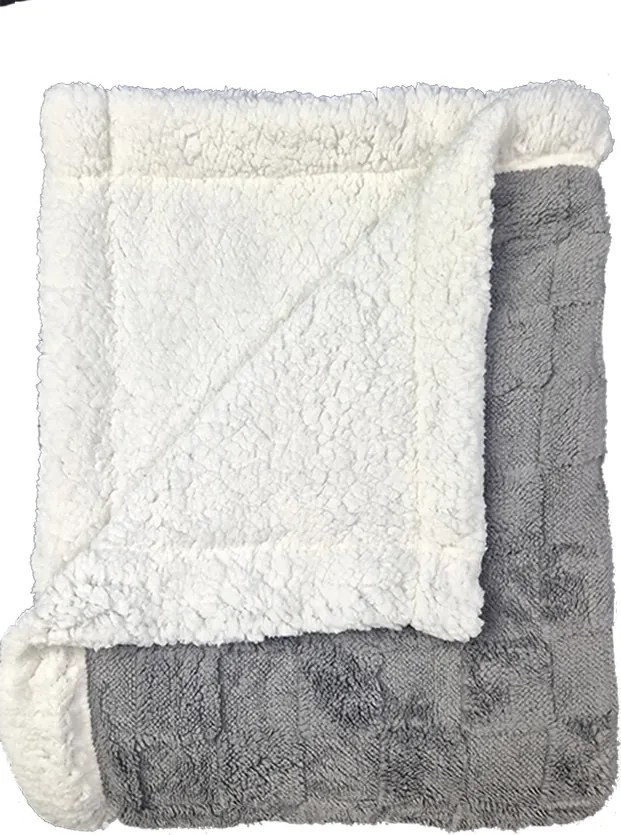 Mikroplüss takaró bárány/juh mintával 160x200cm Sötét szürke kockás