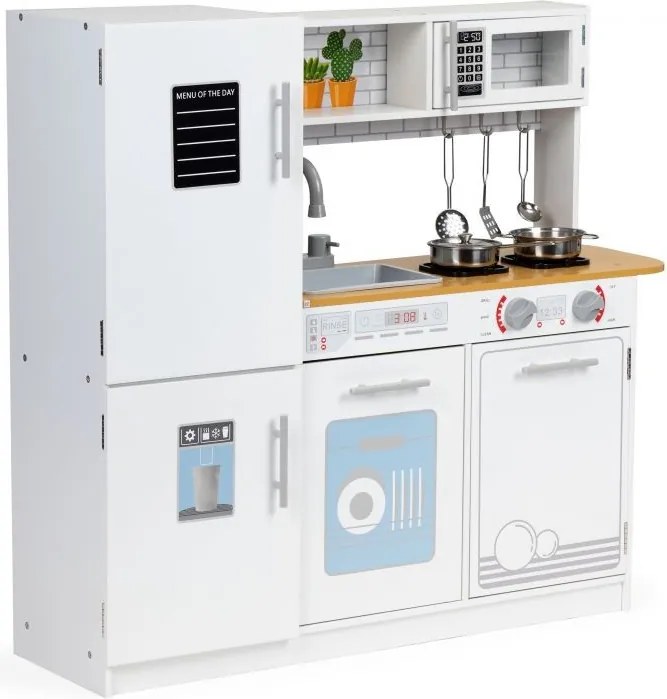 Fából készült gyermekkonyha led világítással + tartozékok