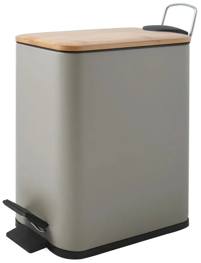 Szürkésbarna acél pedálos szemetes 5 l Erik – Spirella