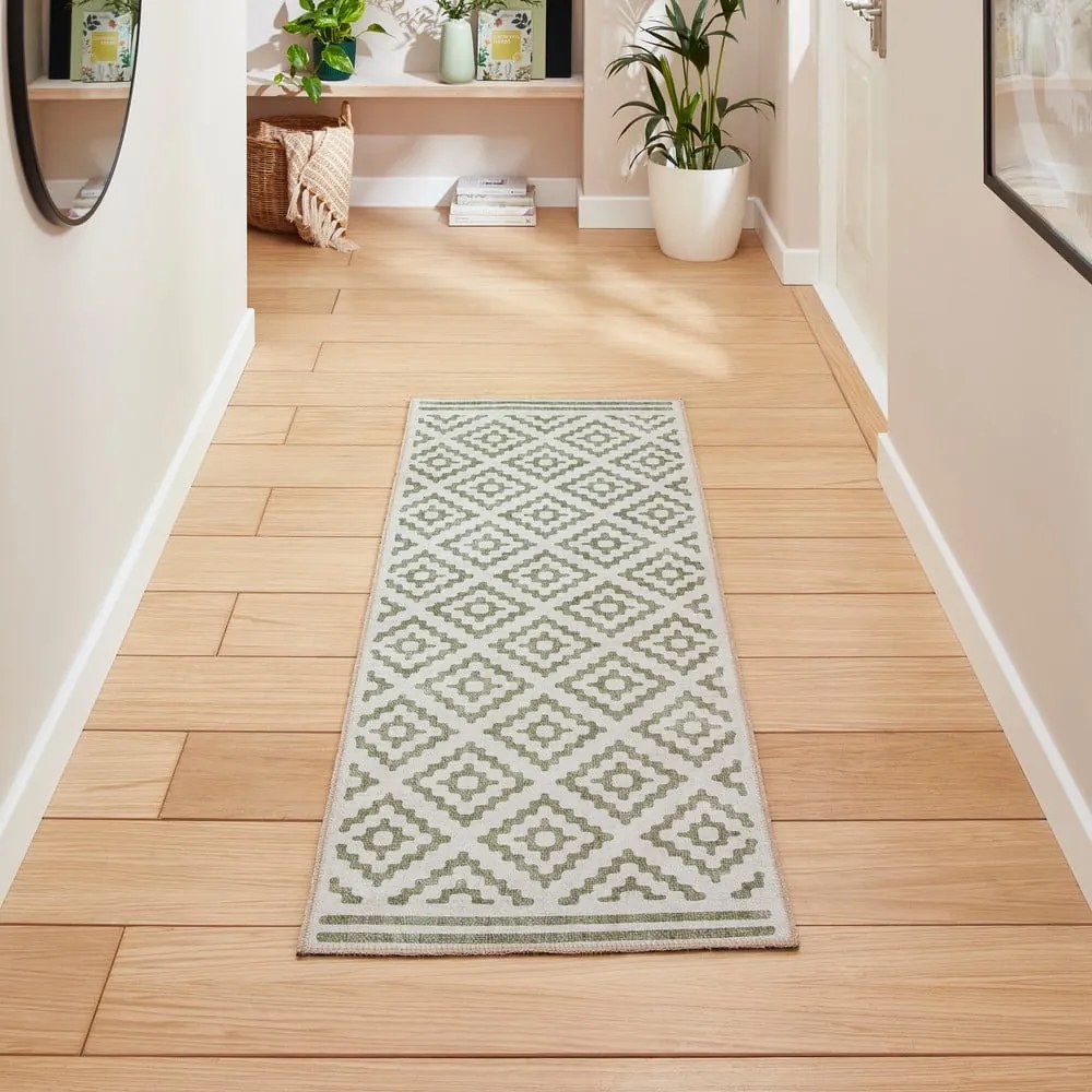 Zöld mosható futószőnyeg 61x170 cm Coral Green – Think Rugs