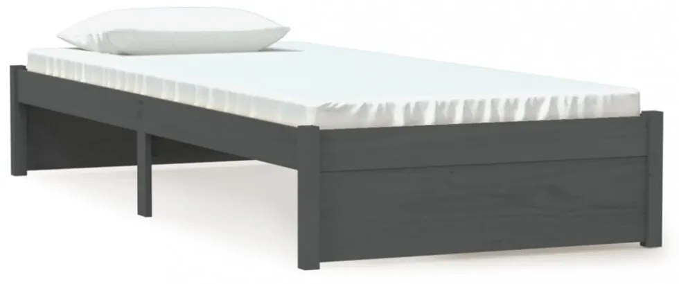 Small Single szürke tömör fa ágykeret 75 x 190 cm