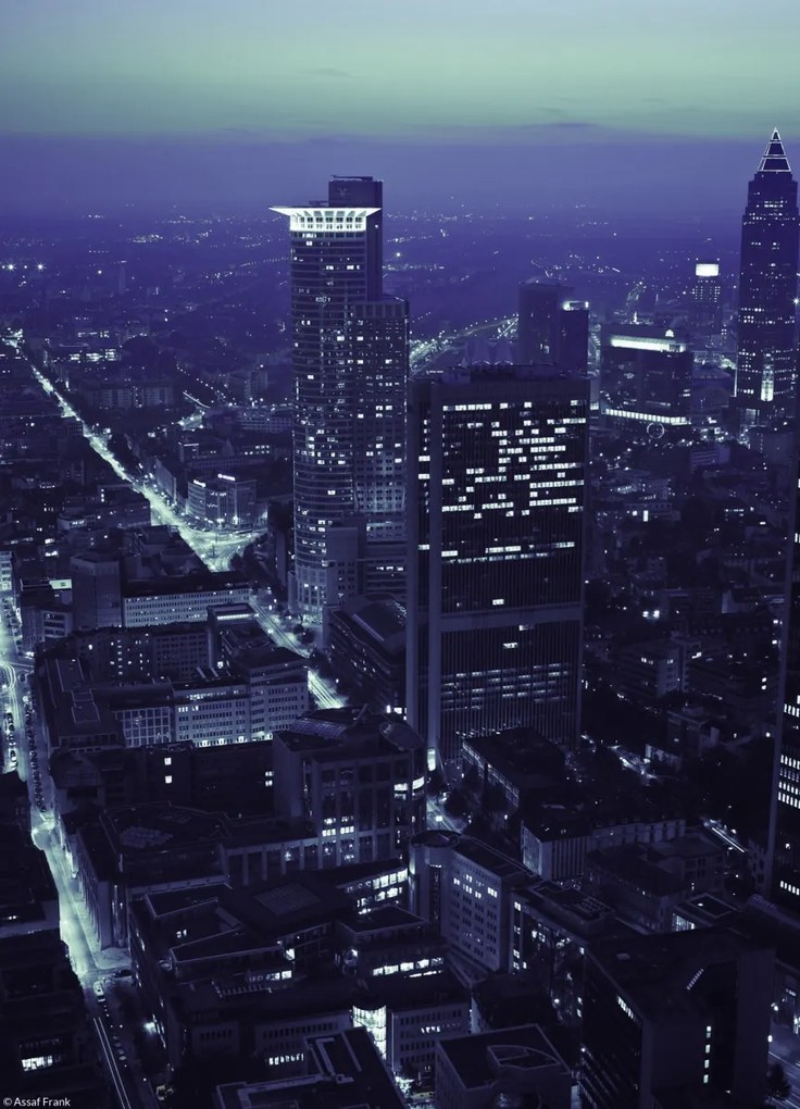 Poszter 20,5x28,4cm Város panoráma alkonyatkor, Assaf Frank