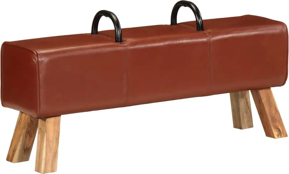 vidaXL barna valódi bőr tornapad 110 cm