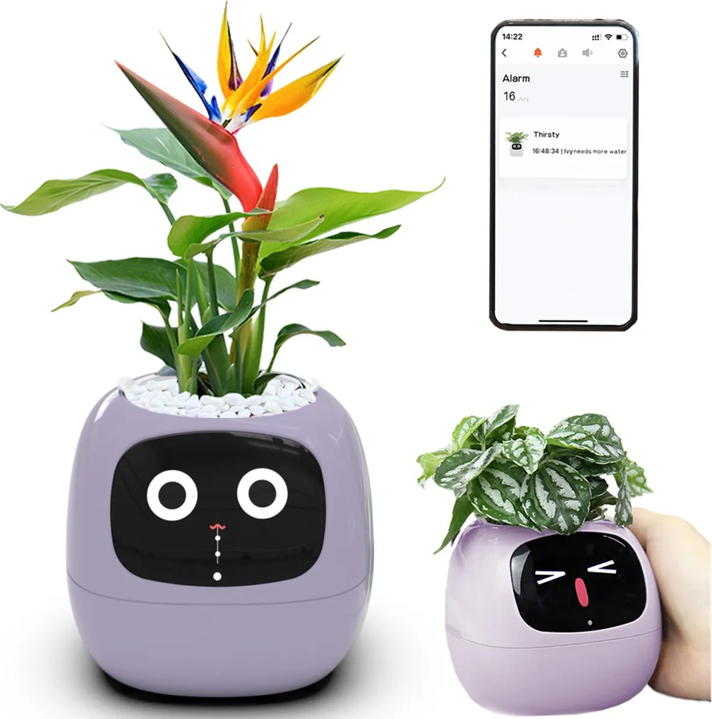 Intelligens virágtartó Ivy Smart Planter fedő virágtartóhoz Lila