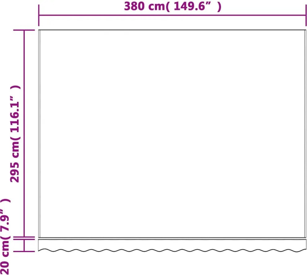 Többszínű csíkos pótszövet napellenzőhöz 4 x 3 m