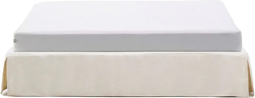 Fehér kárpitozott franciaágy ágytámla nélkül 180x200 cm Jaira – Kave Home