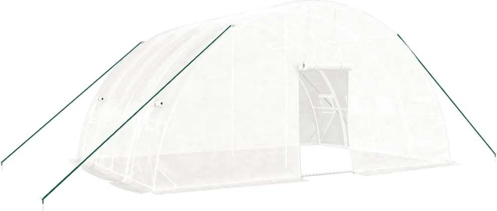 vidaXL fehér üvegház acélvázzal 24 m² 6x4x2,85 m