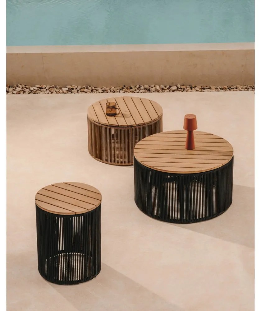 Kerek kerti dohányzóasztal akácfa asztallappal ø 70 cm Dandara – Kave Home