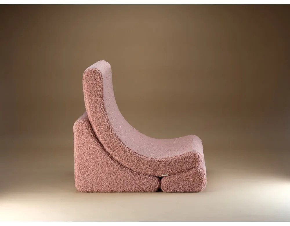 Rózsaszín buklé gyerek fotel Moon – Wigiwama