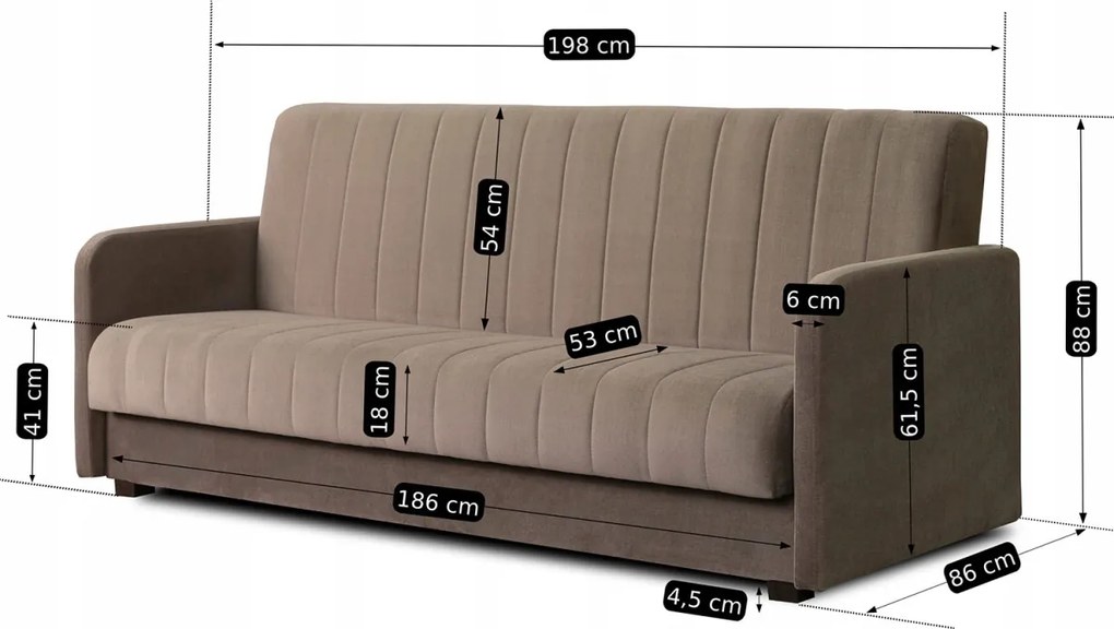 2 db-os szett, ágyazható kanapé bézs színben PORTO