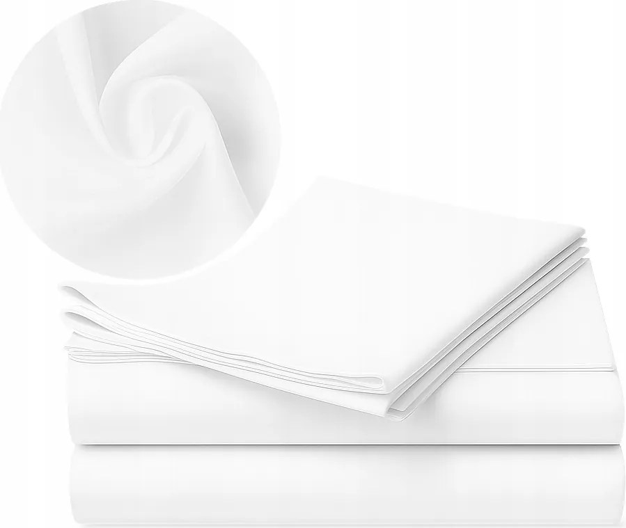 160x260 cm-es hagyományos pamut lepedő, fehér, I. osztályú, gumírozás nélkül