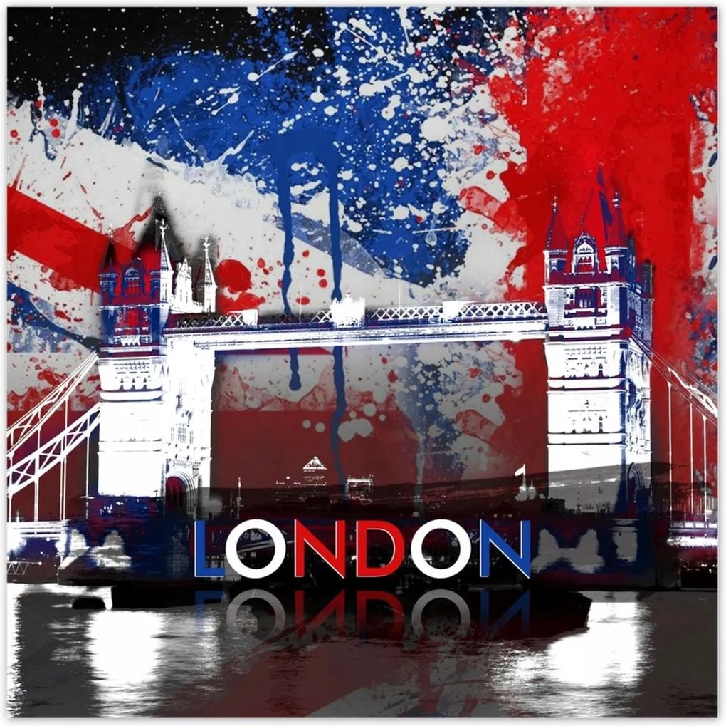 Poszterek 100x100 Tower Bridge zászlóval