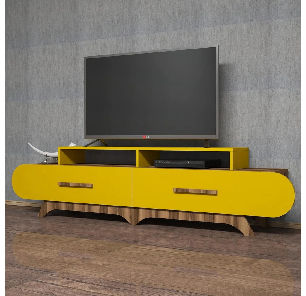TV asztal/szekrény Florian (dió + sárga). 1088859