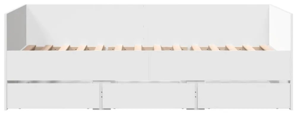 fehér kanapéágy fiókkal matrac nélkül 75x190 cm