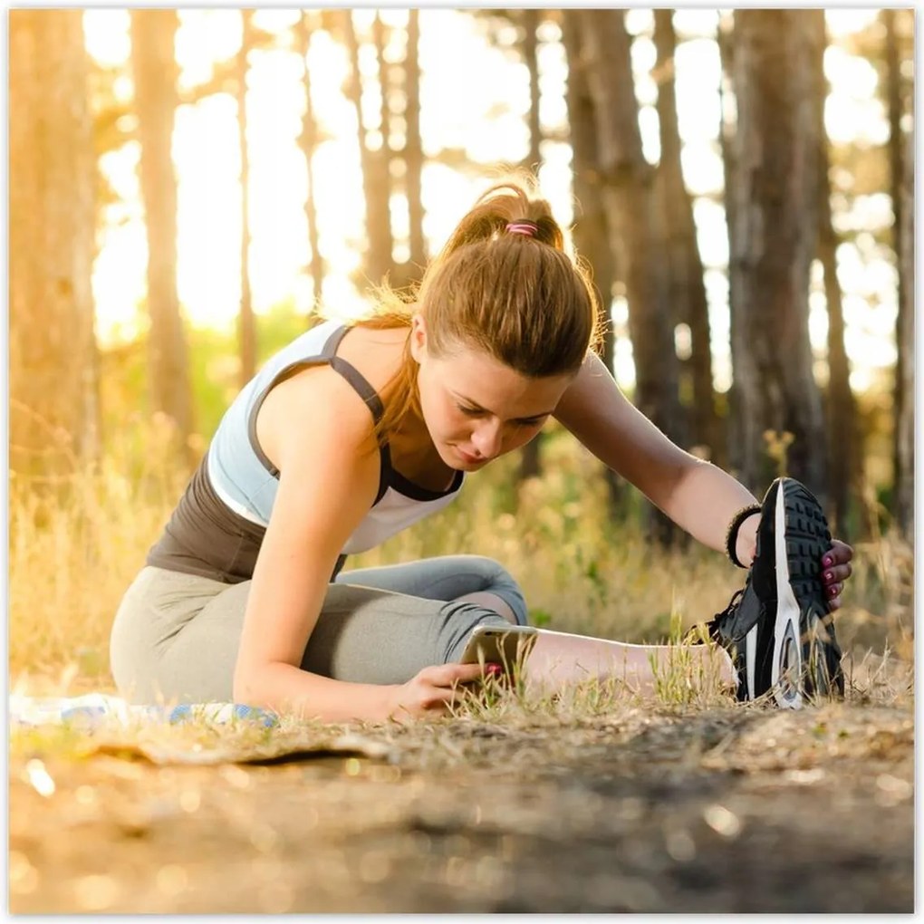 Poszterek 100x100 Stretching a természetben