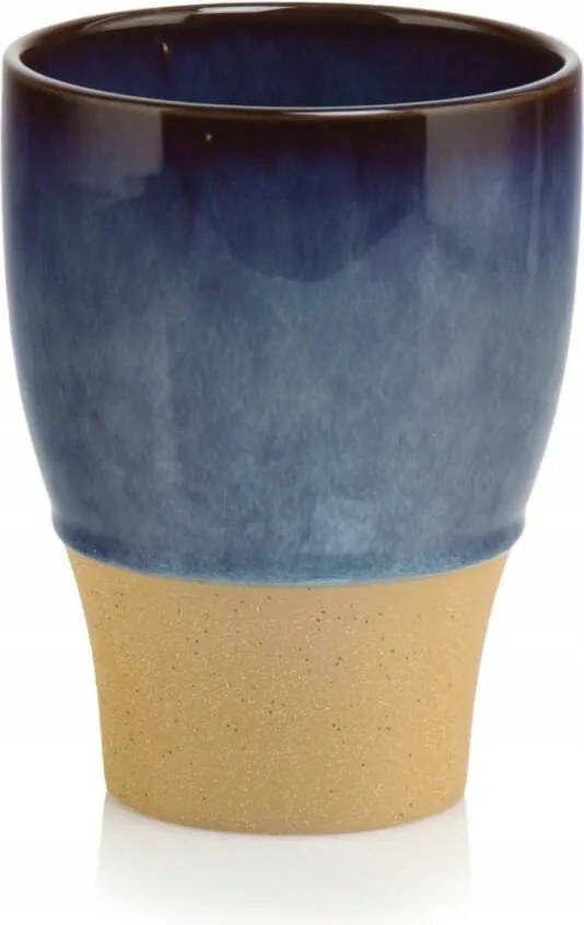 Mázas sötétkék kerámia kaspó 13x17 cm fényes fedő 1 db