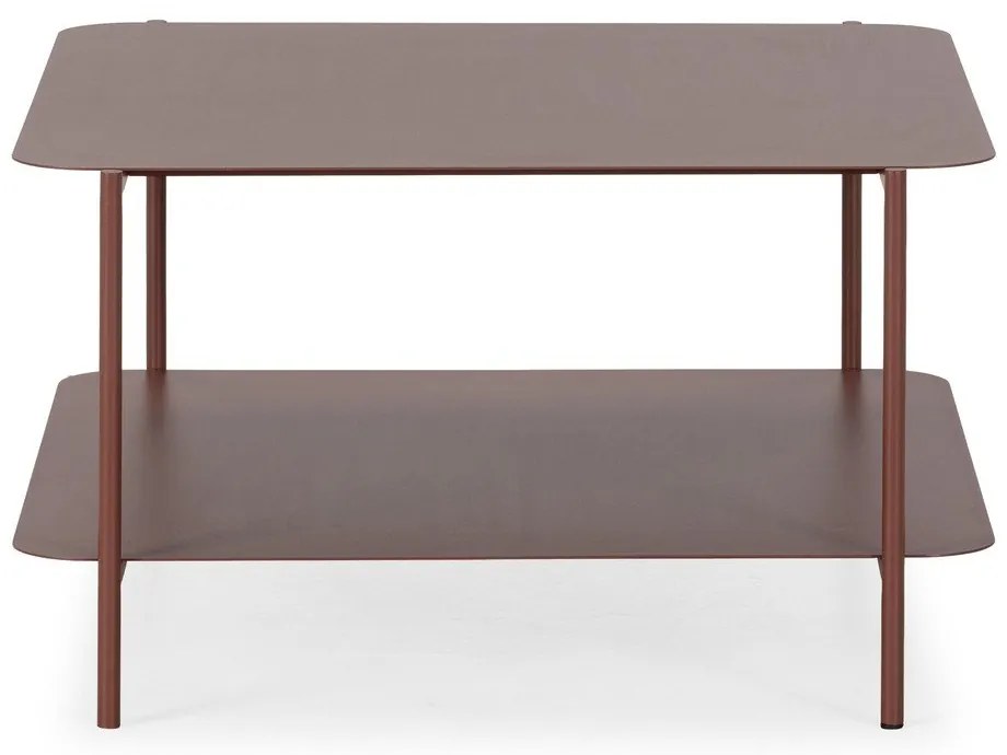 Terrakotta színű fém dohányzóasztal 70x73 cm Beatrix – MOME