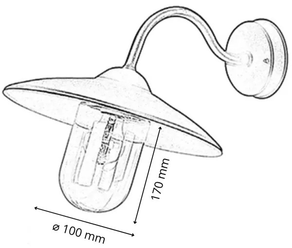 Pótló üveg VIGO E27 170x100 mm