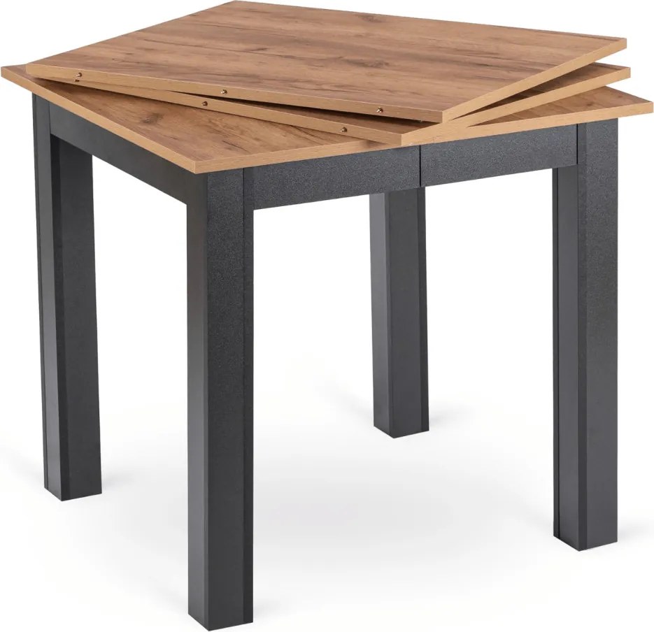 Kihúzható étkezőasztal 80–200 cm méretben, craft tölgy/fekete színben BEN