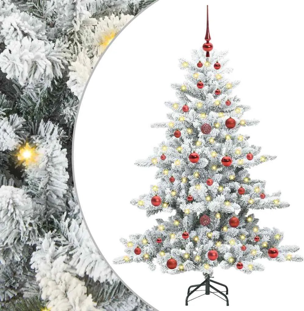 vidaXL Műanyag Hajtogatós Karácsonyfa Fehér 150 cm PVC és Acél