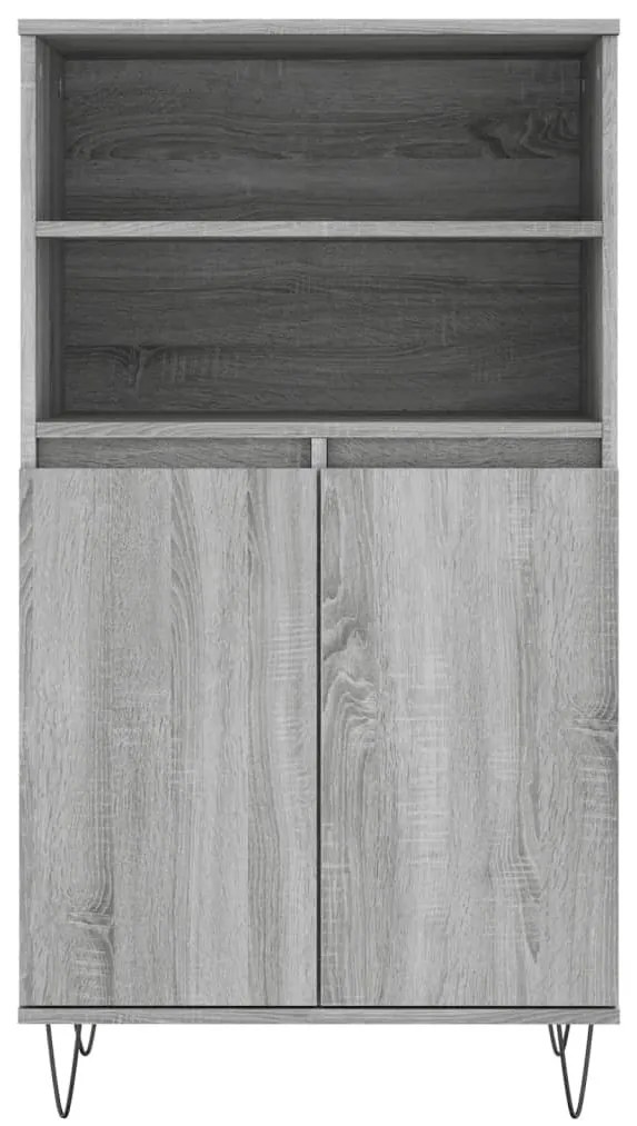 szürke sonoma szerelt fa magasszekrény 60 x 36 x 110 cm