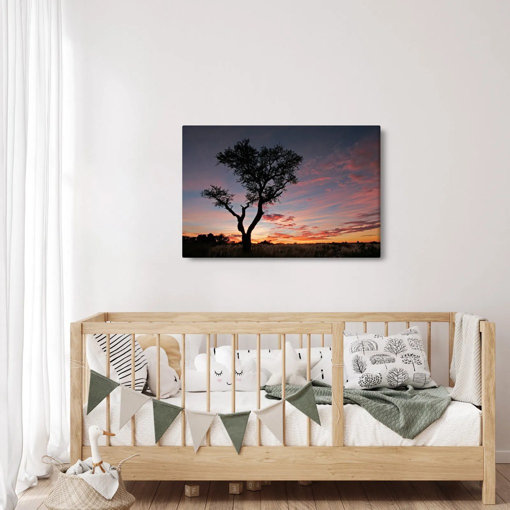 Kép - Fa és vöröses árnyalatok (90x60 cm)