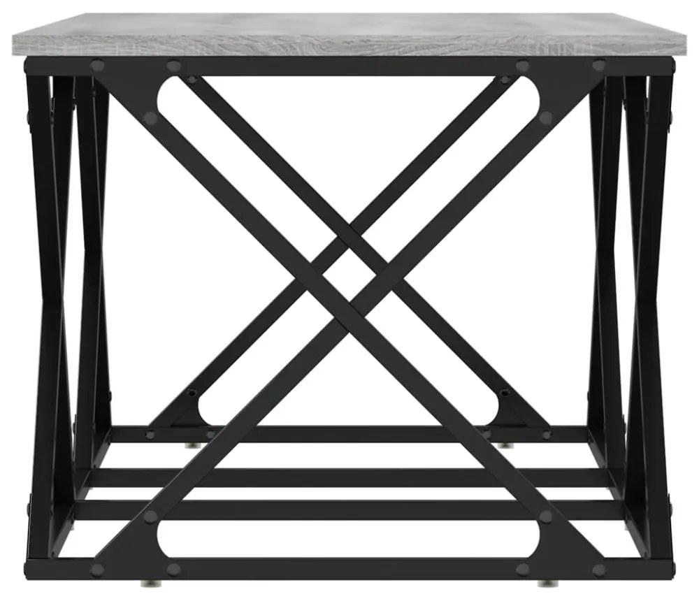 szürke sonoma színű szerelt fa dohányzóasztal 100 x 49 x 40 cm