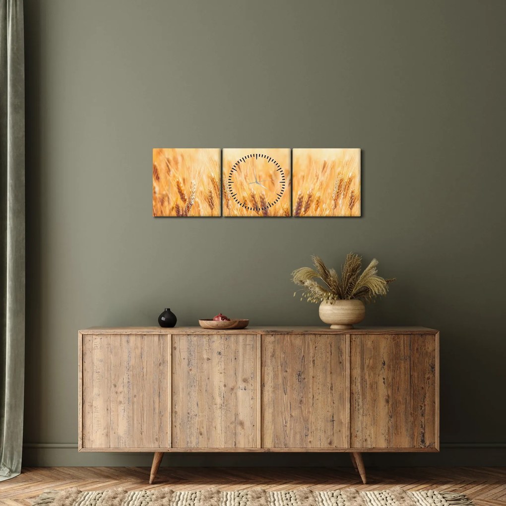 Kép - mező gabonával (órával) (90x30 cm)