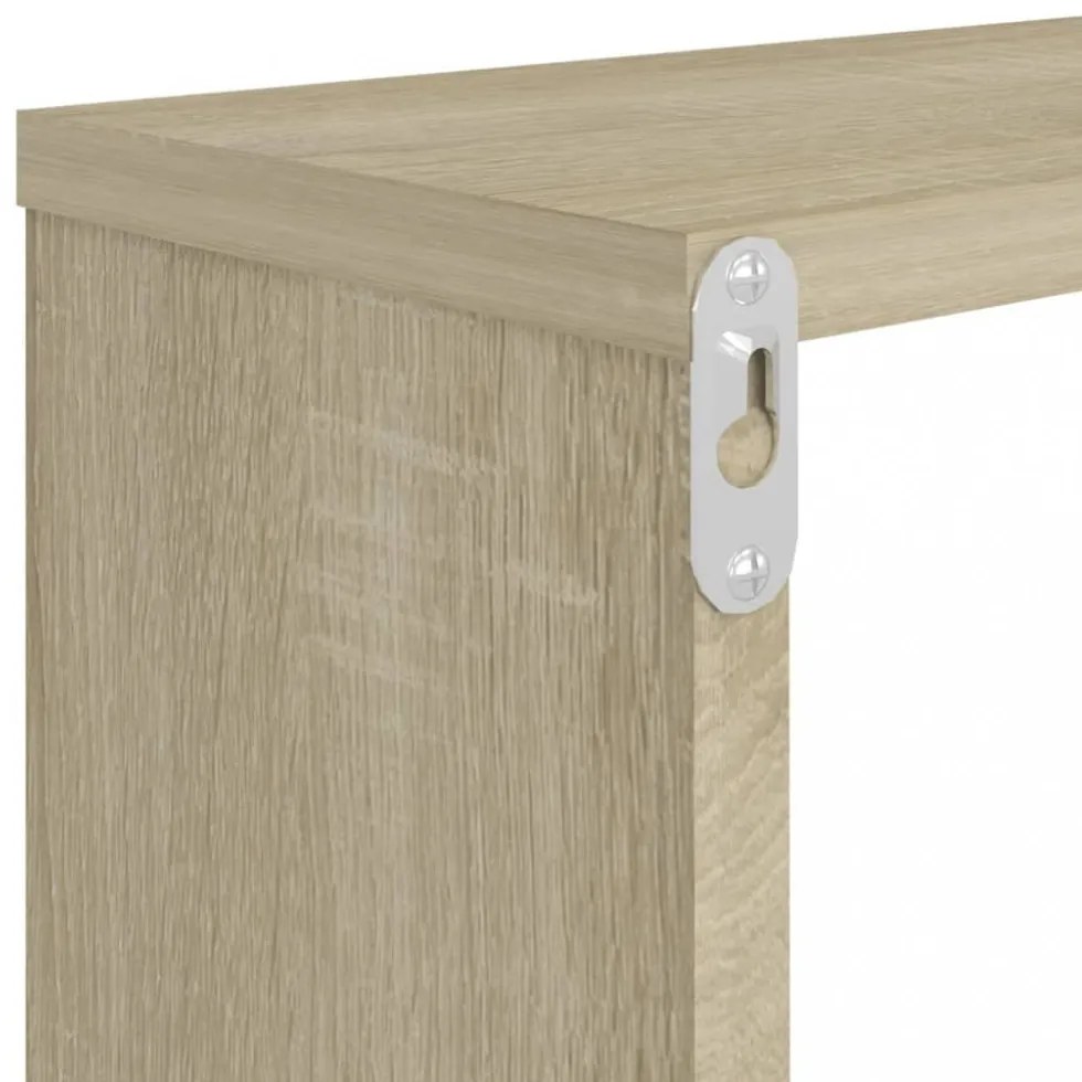 2 db sonoma tölgy színű szerelt fa fali polc 80 x 15 x 26,5 cm
