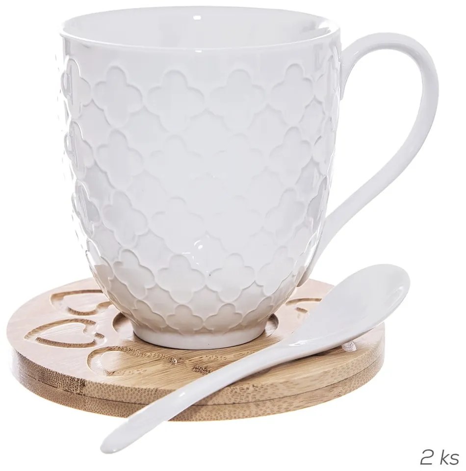 Porcelán bögre szett 2 db-os 370 ml Whiteline – Orion