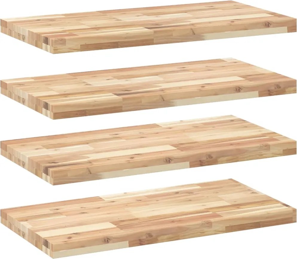 vidaXL 4 db kezeletlen tömör akácfa függőpolc 100 x 40 x 4 cm