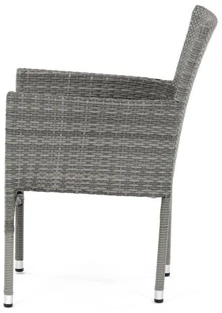 Szürke Polyrattan Kerti Szék, Fém Vázzal. AZC-S2118 GREY