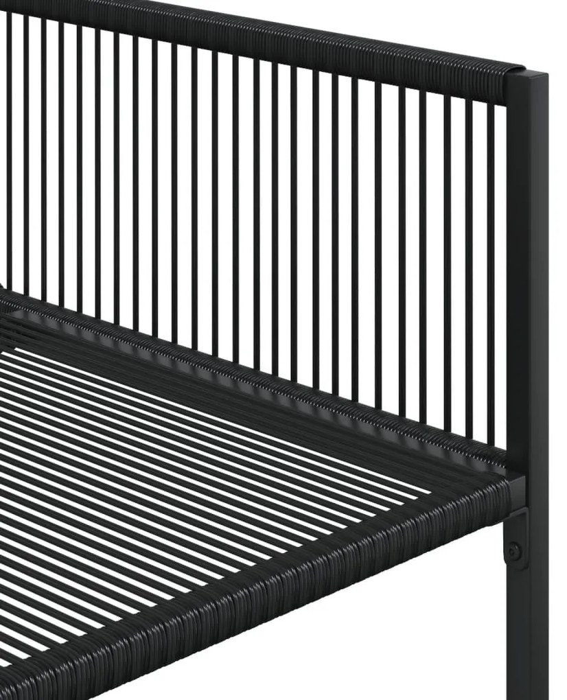 4 db fekete polyrattan kerti szék