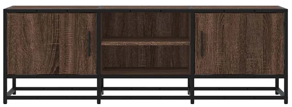barna tölgy színű szerelt fa és fém TV-szekrény 120x35x41 cm
