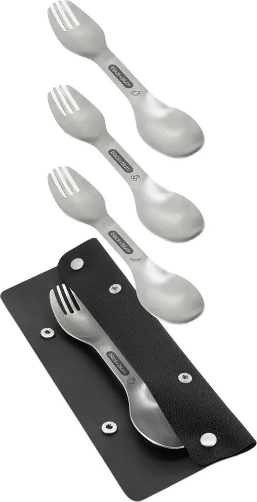 Ezüstszínű rozsdamentes acél étkező villa szett 4 db-os Spork – Black + Blum