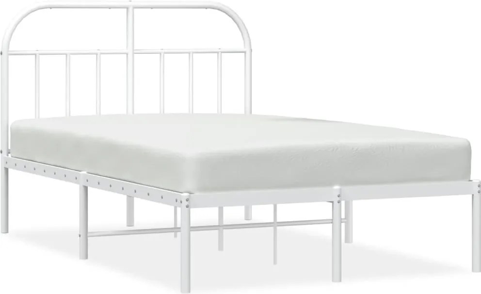 vidaXL fehér fém ágykeret fejtámlával 120 x 200 cm