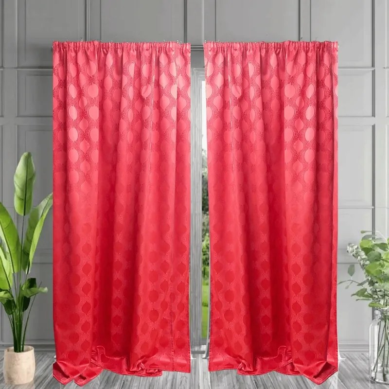 Modern szalagfüggöny Melania piros hálószoba nappaliba 160x250cm