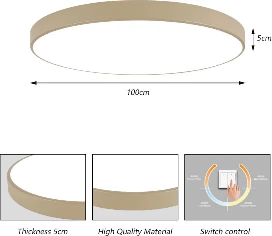 Brilagi-LED Mennyezeti lámpatest POOL LED/128W/230V 3000/4000/6000K átm. 100 cm bézs