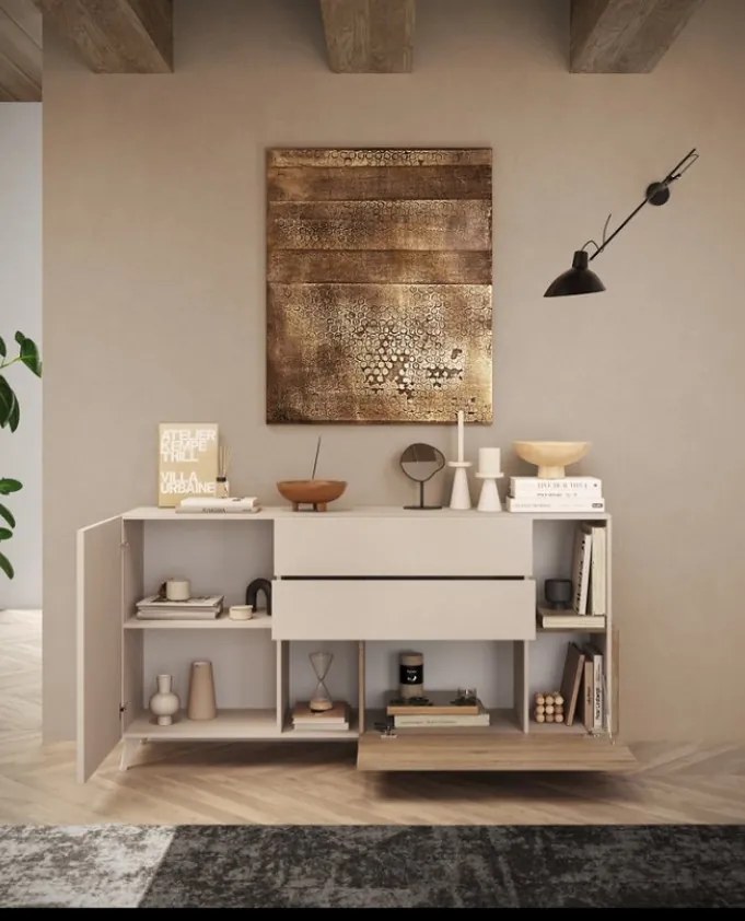 Monaco Fiókos Komód Kasmir/Cadiz Tölgy 181 cm