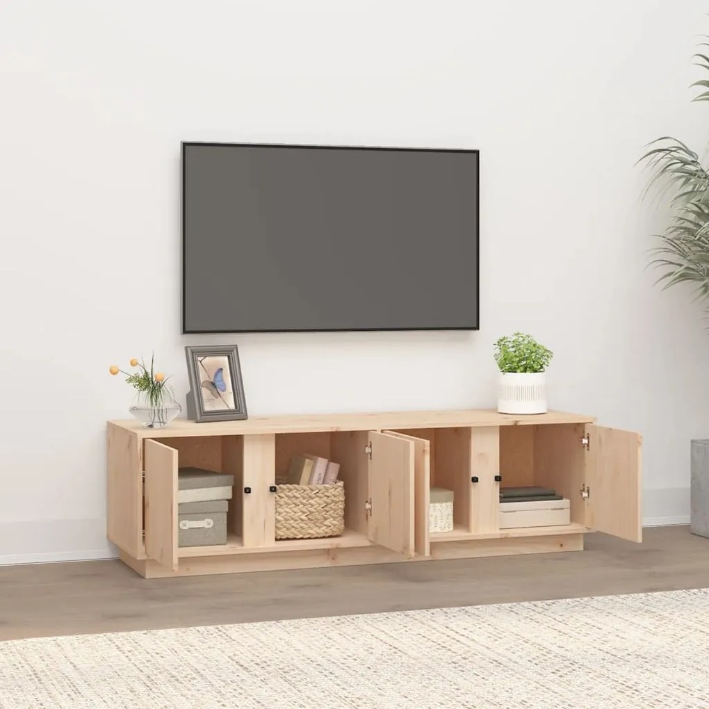 tömör fenyőfa TV-szekrény 140 x 40 x 40 cm