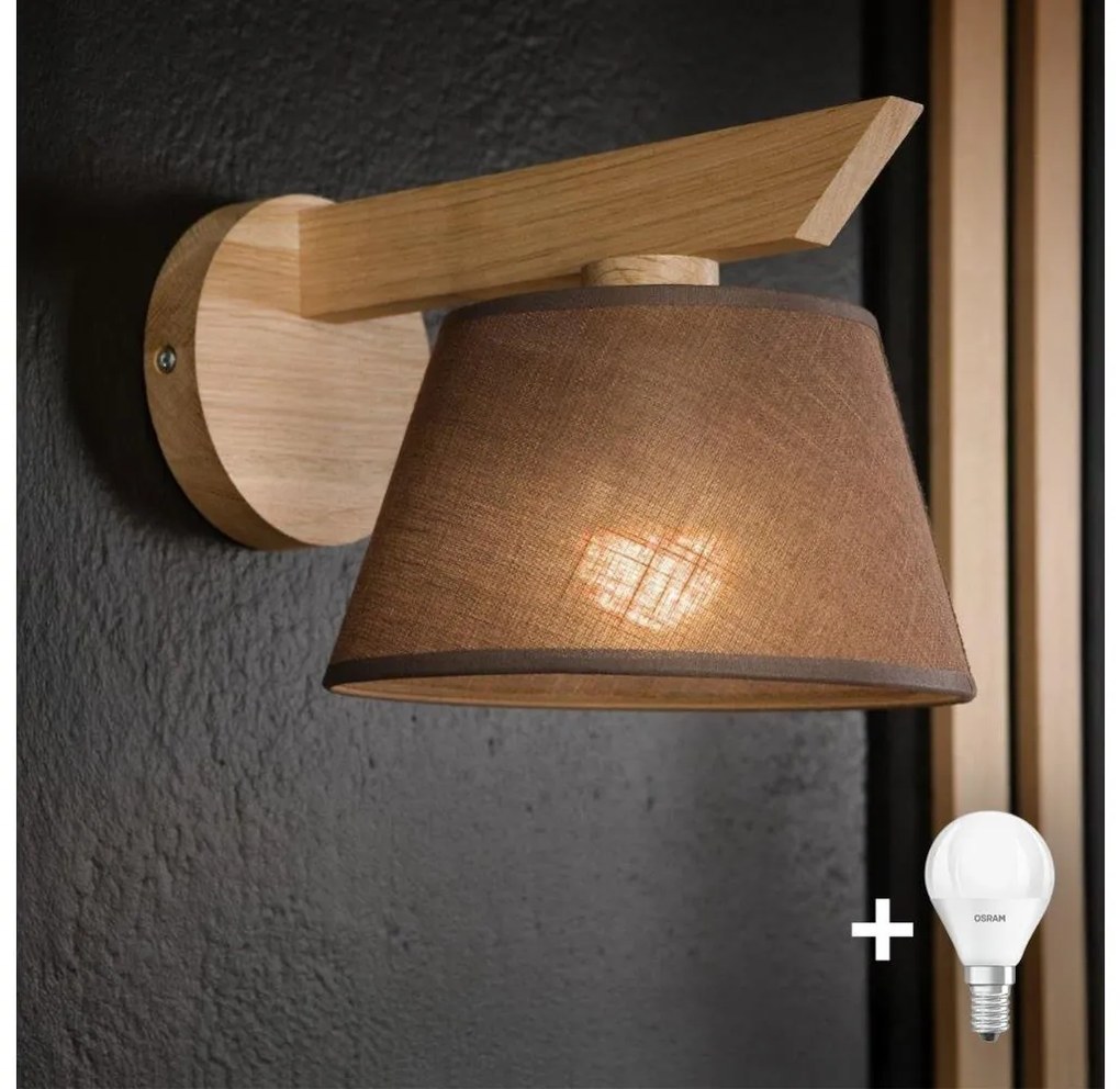 Brilagi - LED Fali lámpa ANTHONY 1xE14/40W/230V tölgy/barna