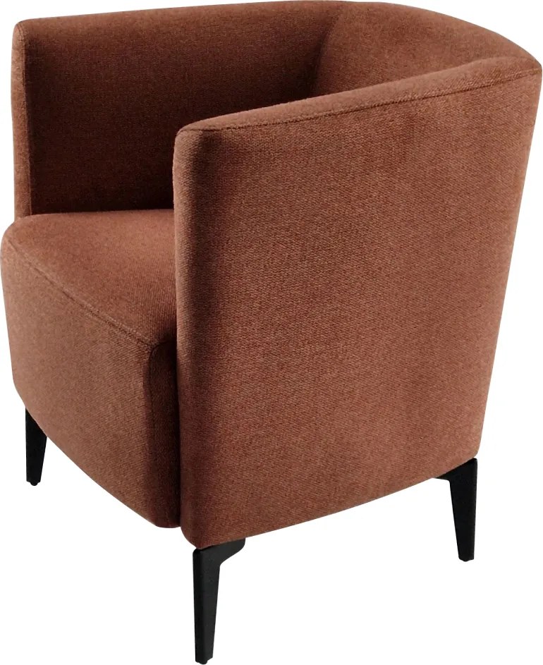 Design fotel, terrakotta/fekete, KAPY