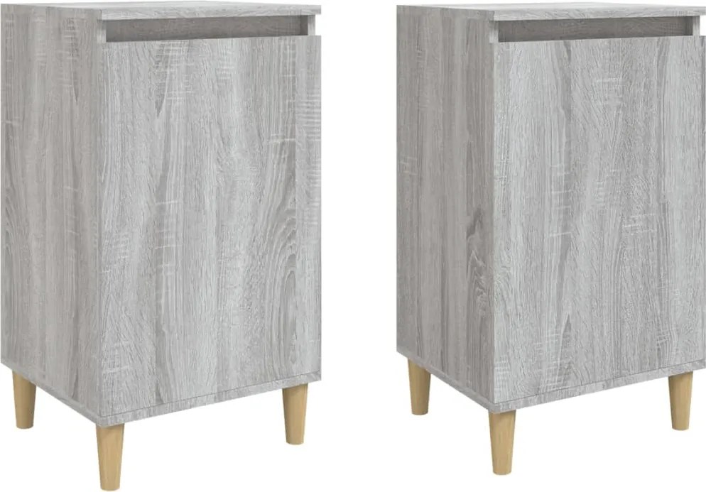vidaXL 2 db szürke sonoma színű szerelt fa éjjeliszekrény 40x35x70 cm