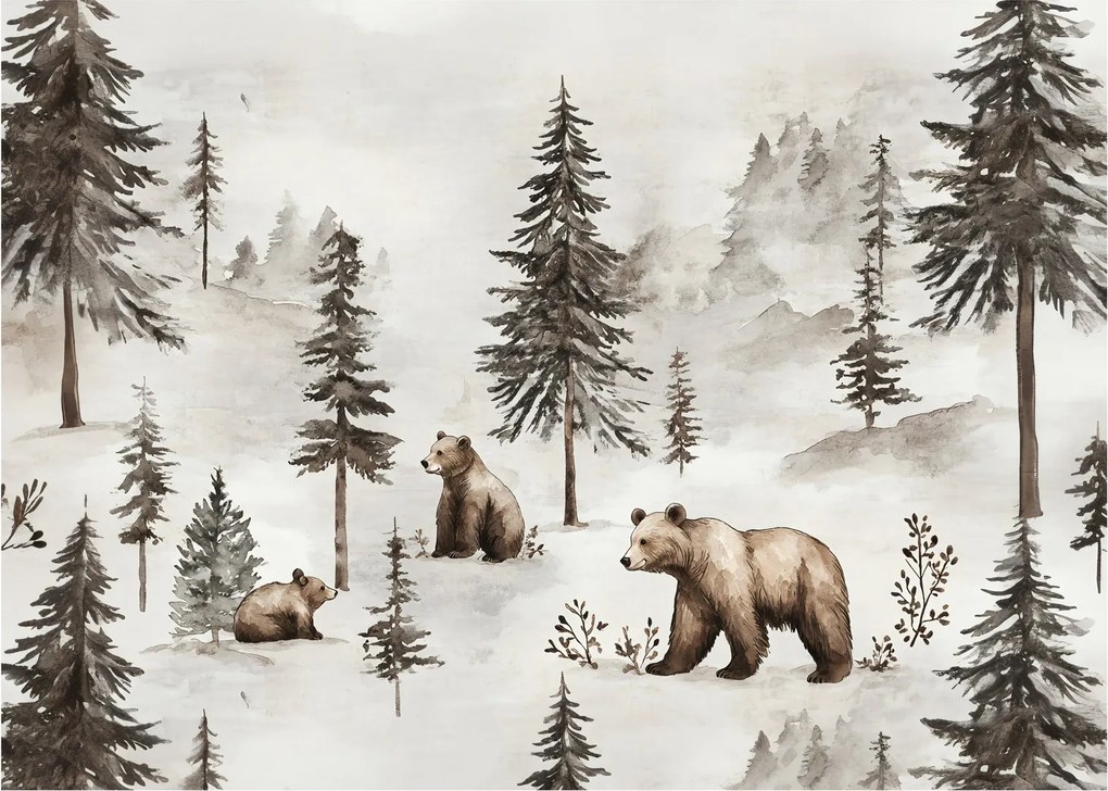 Kép - Erdő medvékkel (70x50 cm)